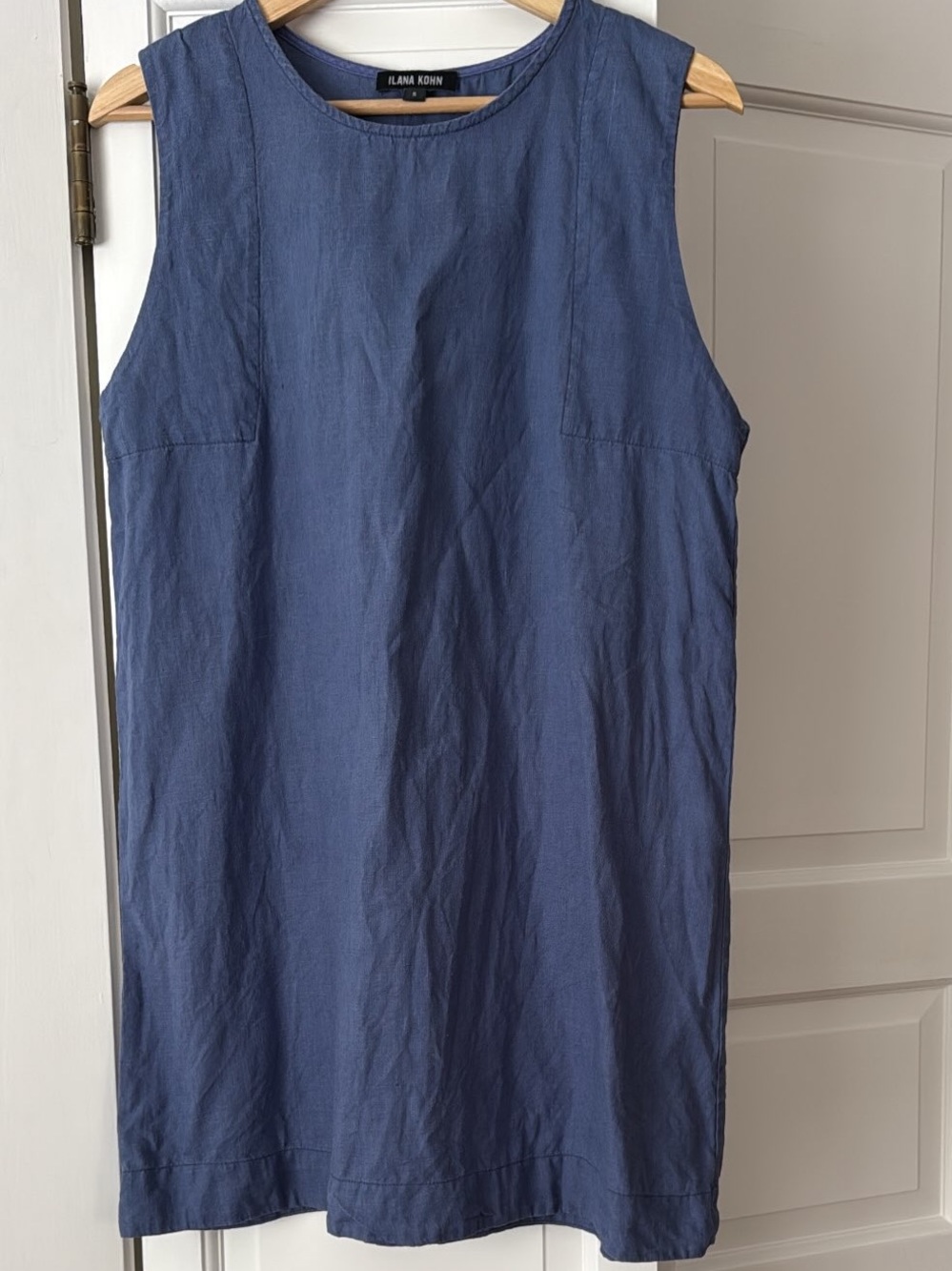 Ilana Kohn Kate Dress Blue Linen Size Small